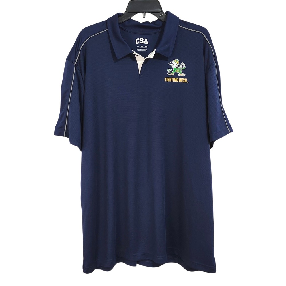 NEW Notre Dame Fighting Irish Short Sleeve Performance Polo Mens 3XL Navy Blue